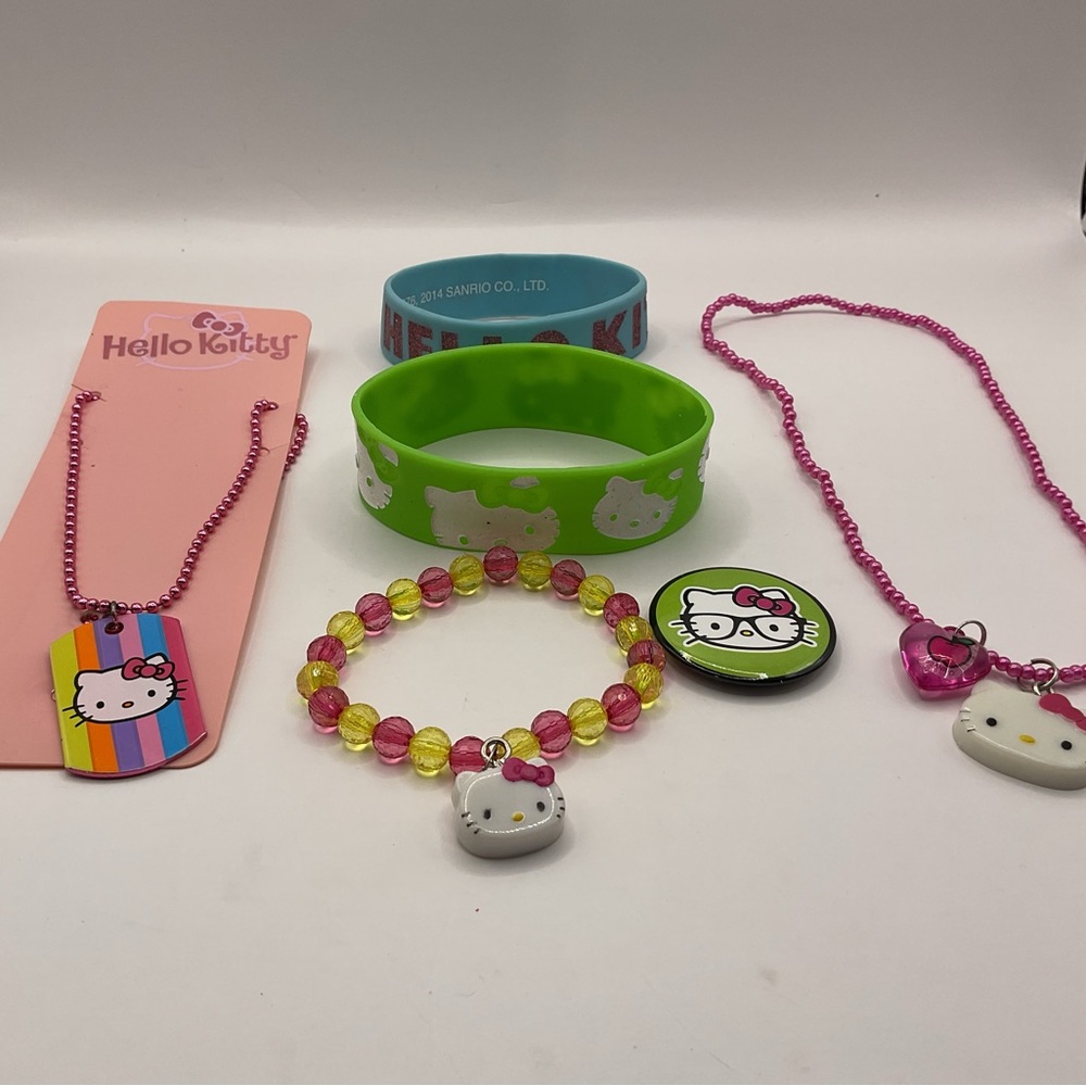 Hello Kitty Accessories Set - Pink, Green, Blue